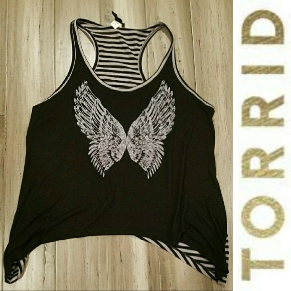 Torrid Tops - HP!! Torrid Black Butterfly Tank Top Plus  Size 0